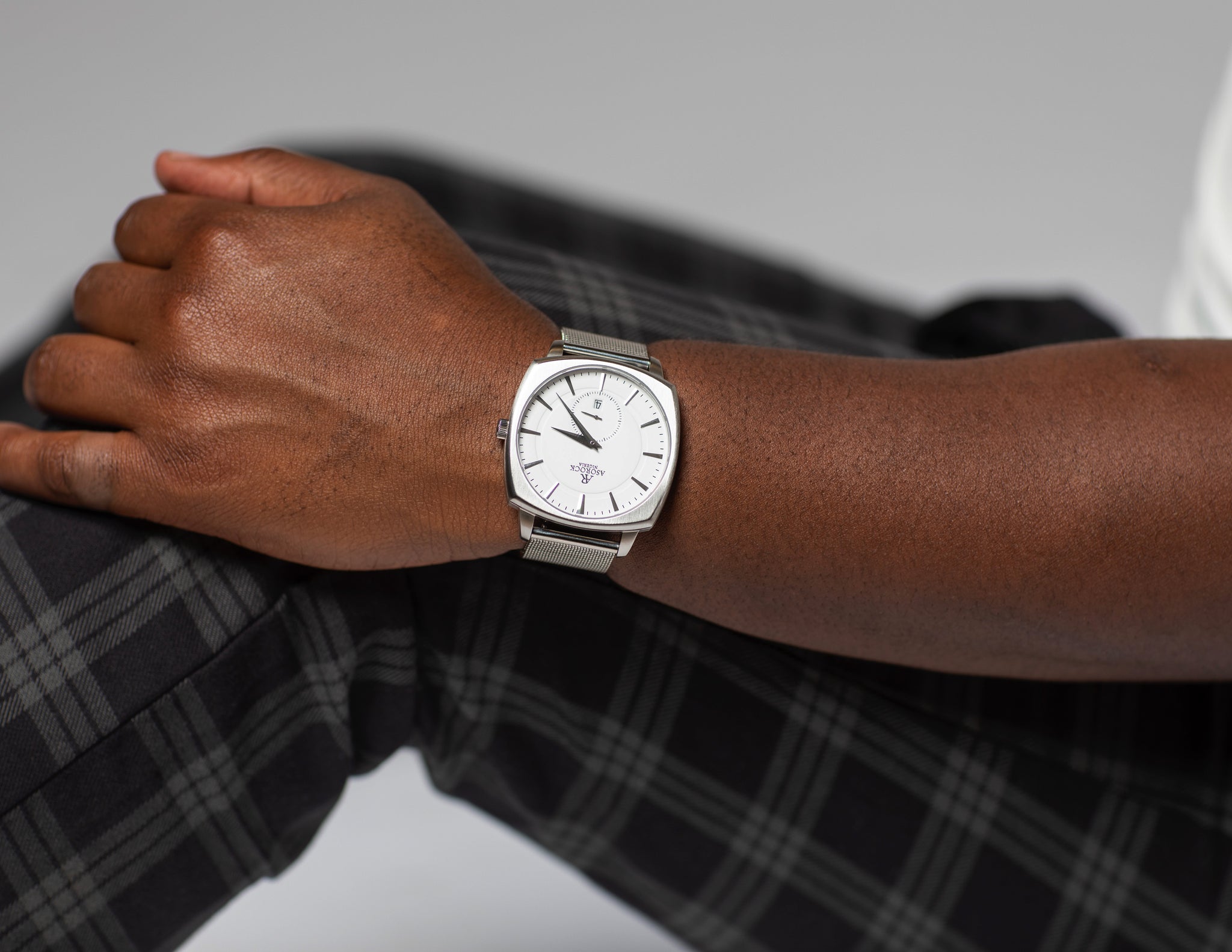 asorock watches africa first luxury watch brand monolith silver mesh strap 